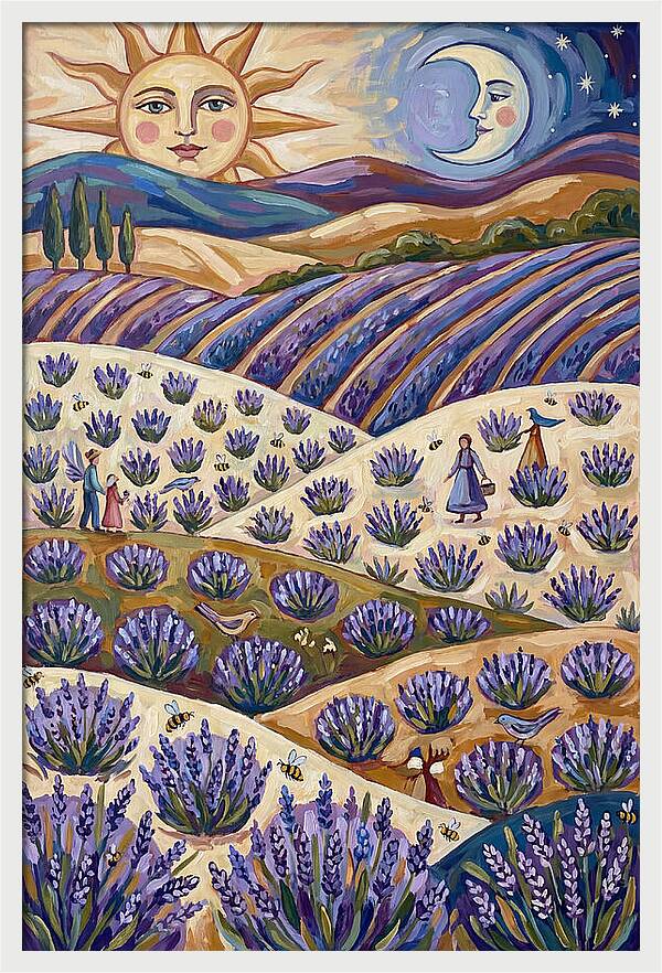 Lavender Fields Under Sun And Moon