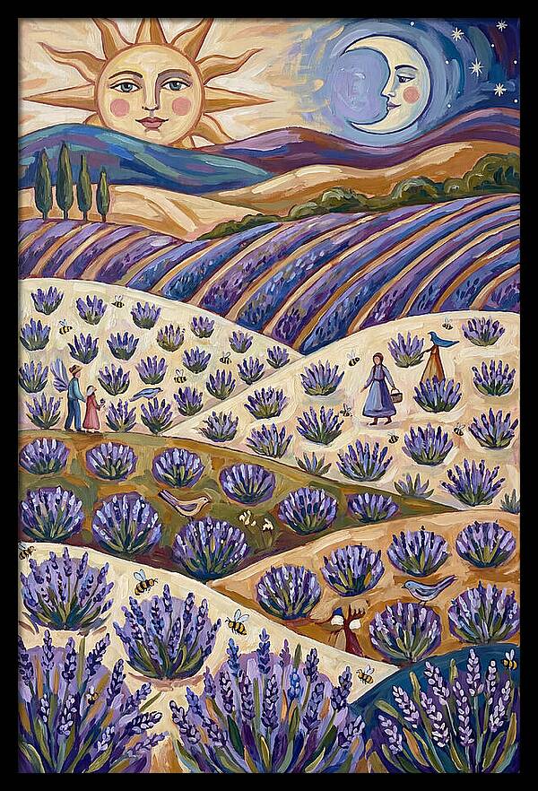 Lavender Fields Under Sun And Moon