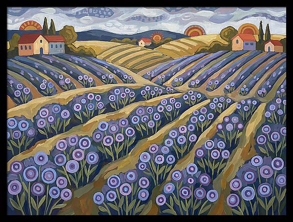 Lavender Fields Under Sunset