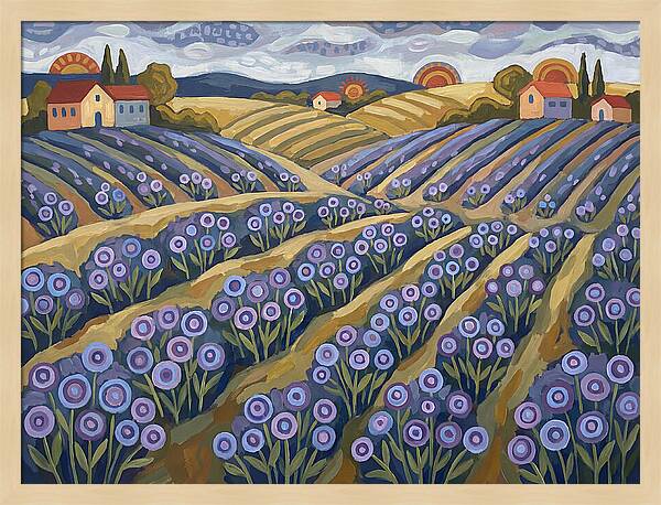 Lavender Fields Under Sunset