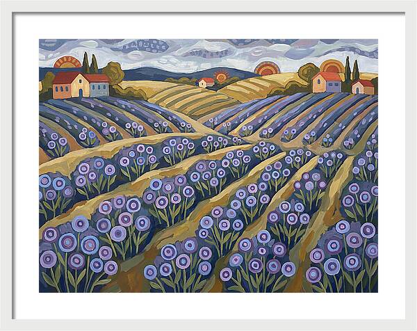 Lavender Fields Under Sunset