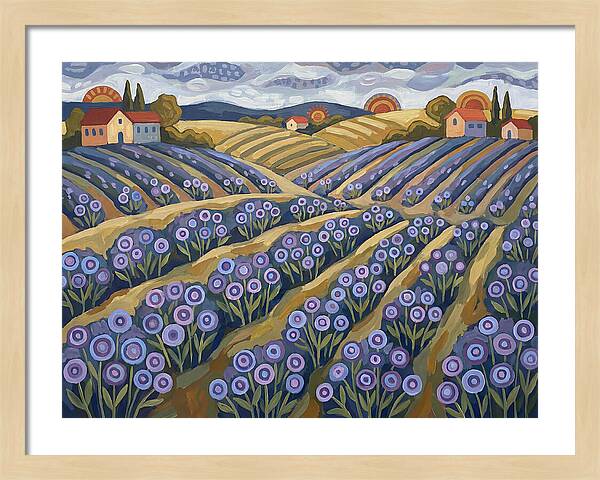 Lavender Fields Under Sunset