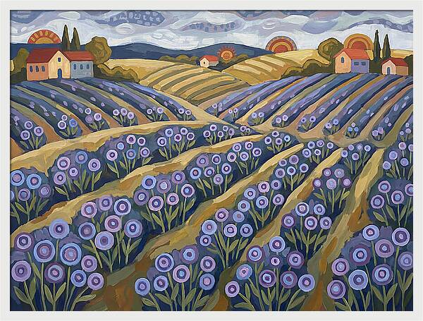 Lavender Fields Under Sunset