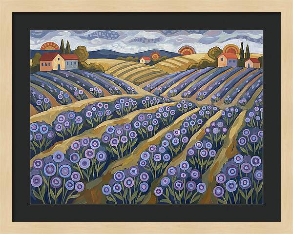 Lavender Fields Under Sunset