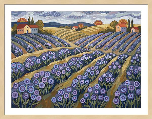 Lavender Fields Under Sunset