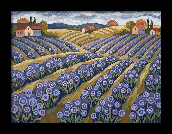 Lavender Fields Under Sunset