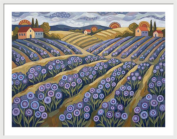 Lavender Fields Under Sunset