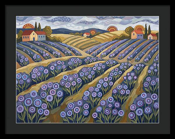 Lavender Fields Under Sunset