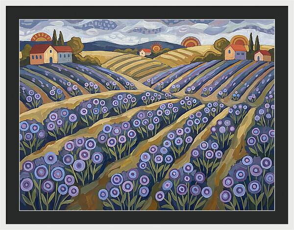 Lavender Fields Under Sunset