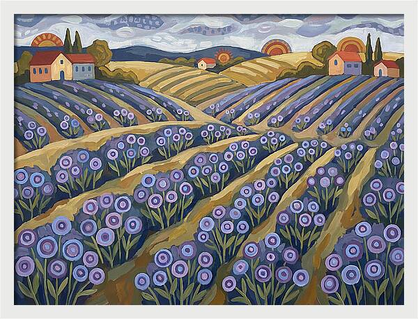 Lavender Fields Under Sunset