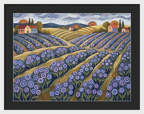 Lavender Fields Under Sunset