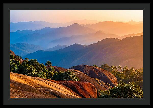 Layered Mountain Ridges In Blue Haze