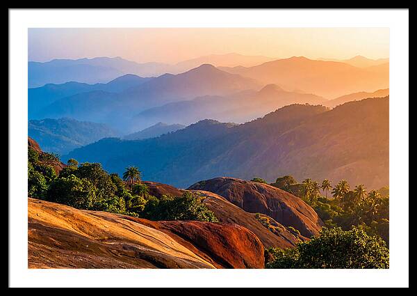 Layered Mountain Ridges In Blue Haze