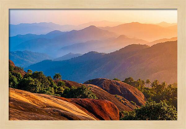 Layered Mountain Ridges In Blue Haze