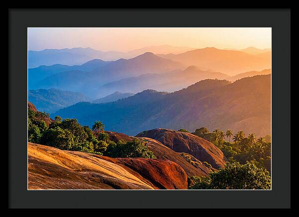 Layered Mountain Ridges In Blue Haze