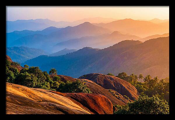 Layered Mountain Ridges In Blue Haze