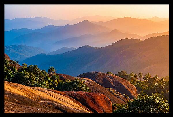 Layered Mountain Ridges In Blue Haze