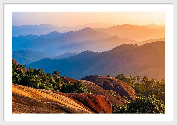 Layered Mountain Ridges In Blue Haze
