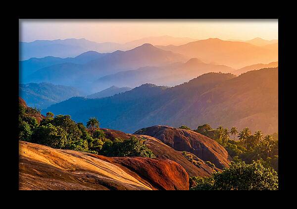 Layered Mountain Ridges In Blue Haze