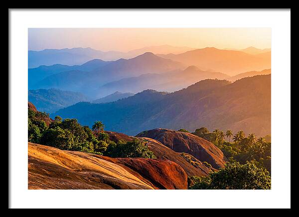 Layered Mountain Ridges In Blue Haze
