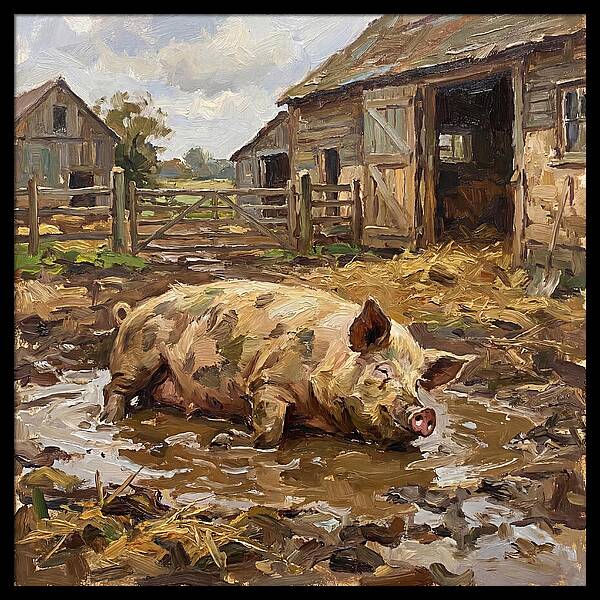 Lazy Pig In The Mud