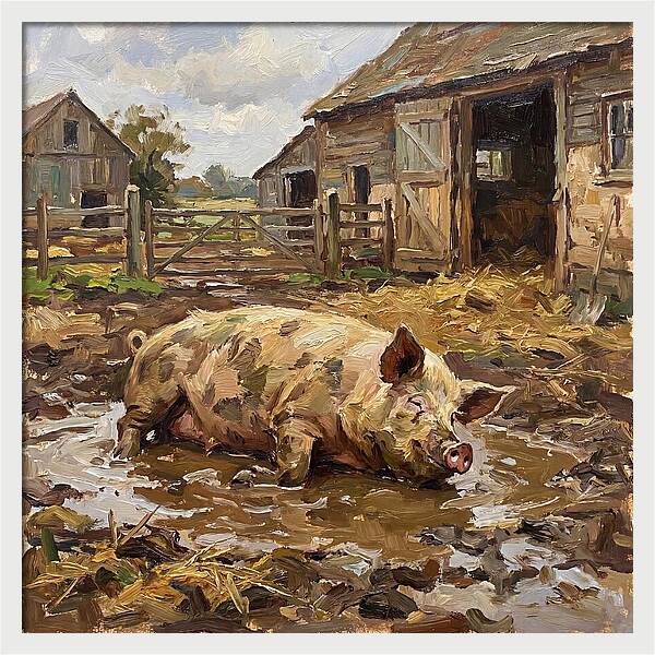 Lazy Pig In The Mud