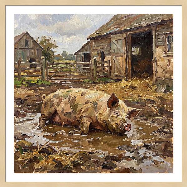 Lazy Pig In The Mud