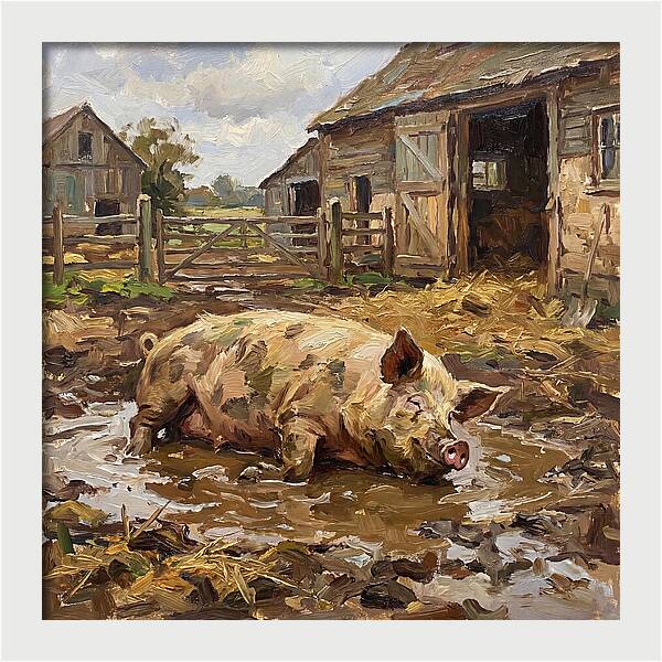 Lazy Pig In The Mud
