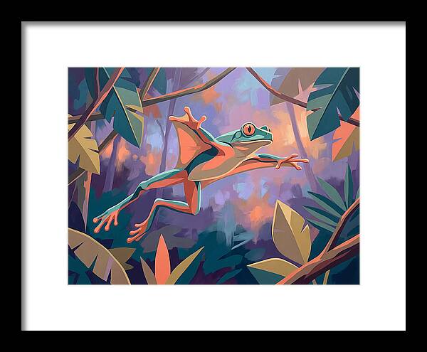 Leaping Frog In Flight