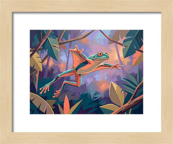 Leaping Frog In Flight