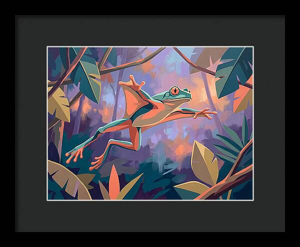 Leaping Frog In Flight