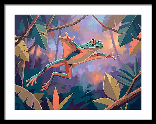 Leaping Frog In Flight