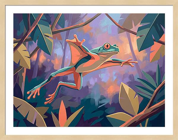 Leaping Frog In Flight
