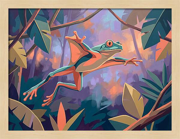 Leaping Frog In Flight