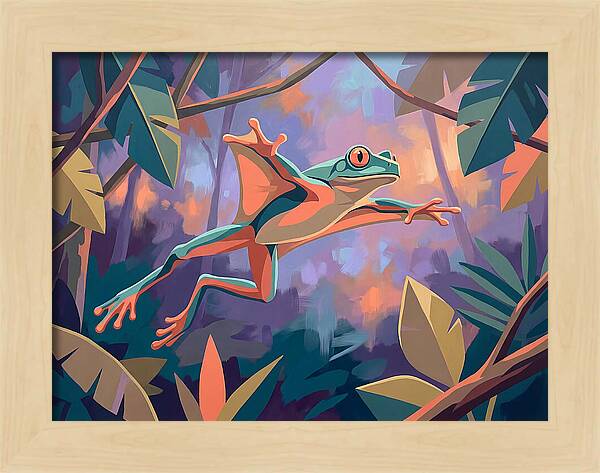 Leaping Frog In Flight