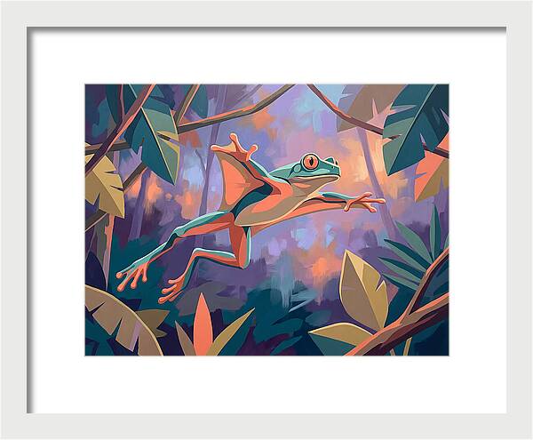 Leaping Frog In Flight
