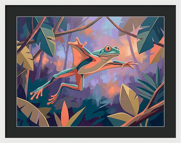 Leaping Frog In Flight