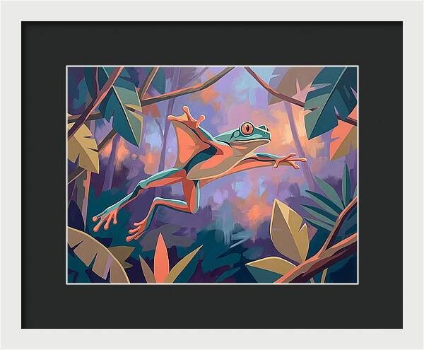 Leaping Frog In Flight