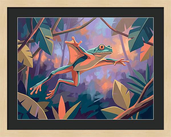 Leaping Frog In Flight