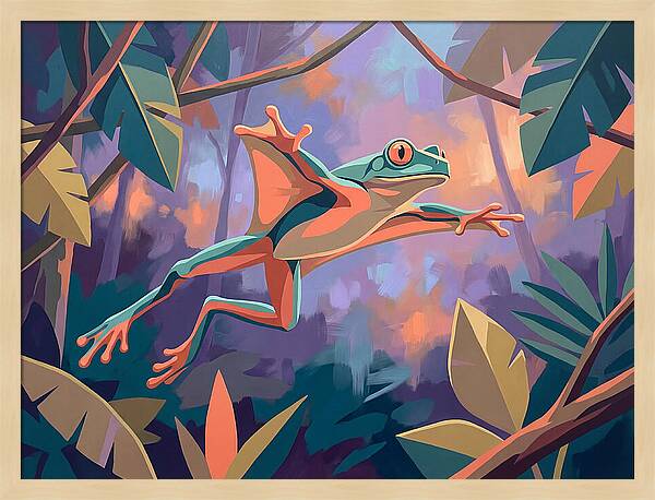 Leaping Frog In Flight