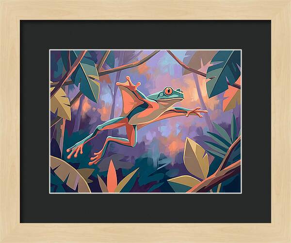 Leaping Frog In Flight