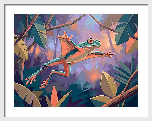 Leaping Frog In Flight
