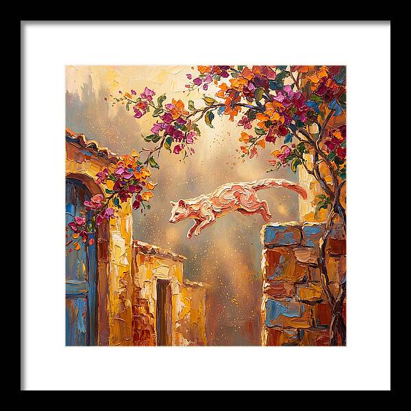 Leaping Palm Civet In Blooming Village