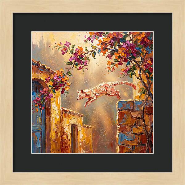 Leaping Palm Civet In Blooming Village