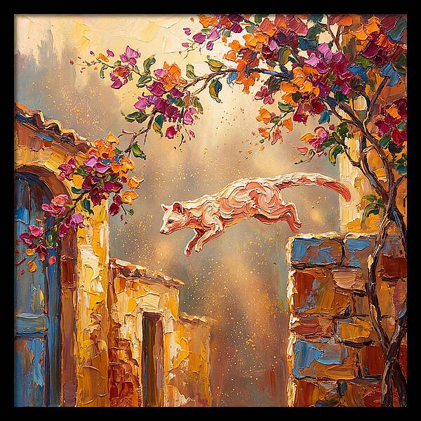 Leaping Palm Civet In Blooming Village