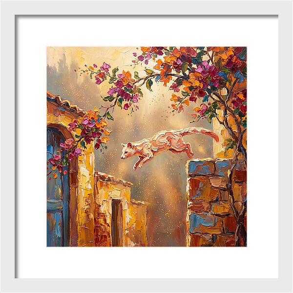 Leaping Palm Civet In Blooming Village