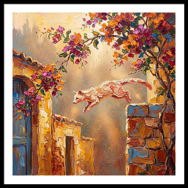 Leaping Palm Civet In Blooming Village