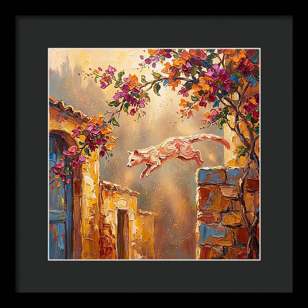 Leaping Palm Civet In Blooming Village