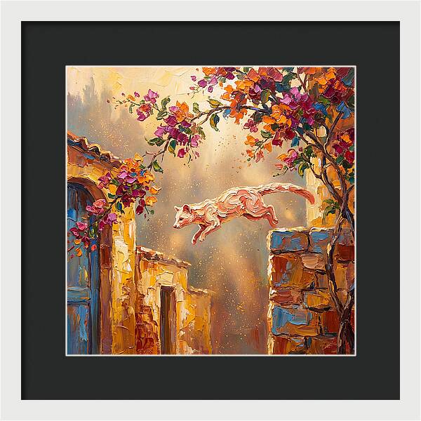 Leaping Palm Civet In Blooming Village