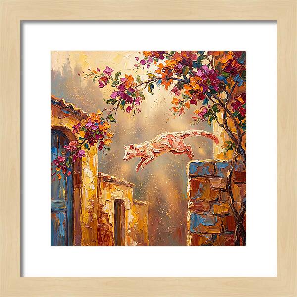 Leaping Palm Civet In Blooming Village